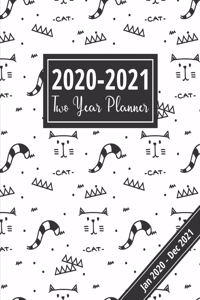 2020-2021 Two Year Planner: Monthly Calendar Planner For Cat Lovers: 24 Month Large Schedule Organizer With At A Glance Pages, 2020-2021 Academic Diary