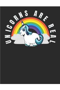 Unicorns Are Real Black Journal Notebook
