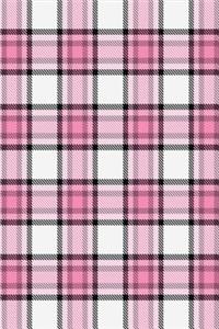 2019 Daily Planner Pink Black White Plaid Tartan Pattern 384 Pages