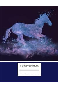 Composition Book 100 Sheets/200 Pages/8.5 X 11 In. College Ruled/ Sparkle Unicorn