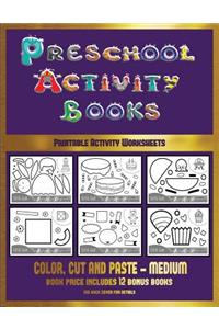 Printable Activity Worksheets (Preschool Activity Books - Medium)