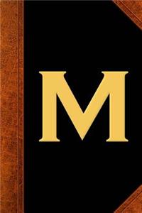 Monogram M Personalized Journal Custom Monogram Gift Idea Letter M Vintage Style