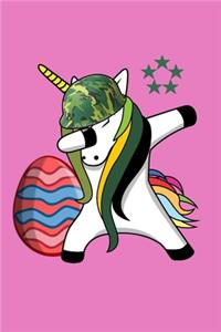 Cute Unicorn Military Easter Theme Notebook