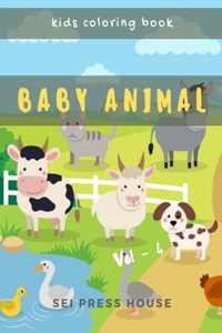 Kids Coloring Book Baby Animal Vol-4