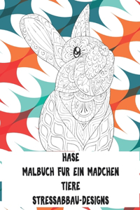 Malbuch für ein Mädchen - Stressabbau-Designs - Tiere - Hase