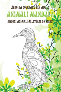 Libro da colorare per adulti - Disegni animali alleviare lo stress - Animali Mandala