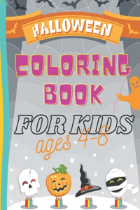 Halloween Coloring Book For Kids Ages 4-8