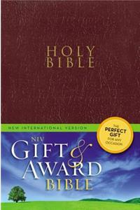 NIV, Gift and Award Bible, Leather-Look, Burgundy, Red Letter Edition