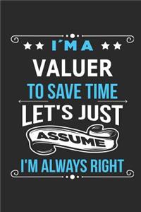 I`m a valuer To save time let´s just assume I´m always right