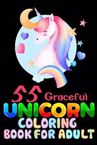 55 Graceful Unicorn Coloring Book For Adult