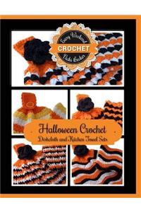 Halloween Crochet Dishcloth and Kitchen Towel Sets