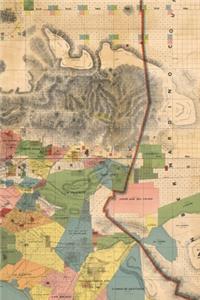 Los Angeles Vintage Map Field Journal Notebook, 50 pages/25 sheets, 4x6