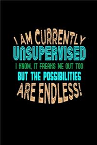 I Am Currently Unsupervised. I Know, It Freaks Me Out Too. But The Possibilities Are Endless!