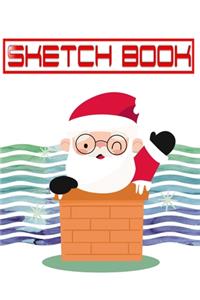 Sketchbook For Men Red Christmas Gift: Sketchbooks For Drawing With Dry Media - Beginner - Big # Santa Size 8.5 X 11 Inches 110 Page Best Prints Bonus Gifts.