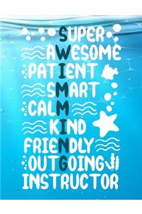 Swim Instructor Lined Notebook