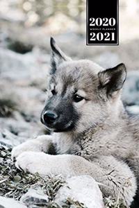 Wolf Wolves Week Planner Weekly Organizer Calendar 2020 / 2021 - Cute Baby