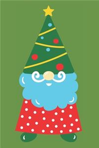 Christmas Tree Hat Gnome, Christmas Notebook Kids, Lined Journal/Notes Christmas