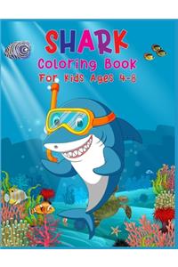 Shark Coloring Book For Kids Ages 4-8
