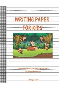 writing paper for kids kindegarten writing paper with lines this journal beiongs to