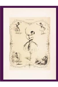 Notebook: Vintage Ballerina Blank Book - College Ruled - 100 Sheets - 200 Pages