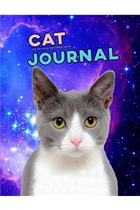 Cat Journal Cute Cat Space Galaxy