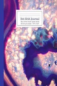 Dot Grid Journal Blue White & Purple Agate Geode