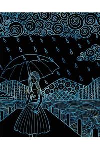 Journal Notebook Watercolor Girl In The Rain 4