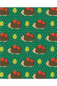 Journal Notebook Cute Hedgehogs With Apples Pattern 2