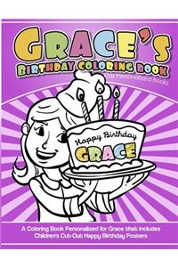 Grace's Birthday Coloring Book Kids Personalized Books