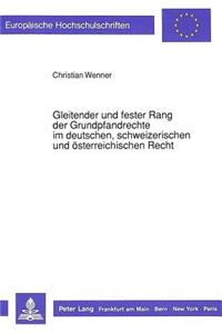 Gleitender Und Fester Rang Der Grundpfandrechte Im Deutschen, Schweizerischen Und Oesterreichischen Recht