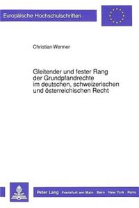 Gleitender und fester Rang der Grundpfandrechte im deutschen, schweizerischen und oesterreichischen Recht