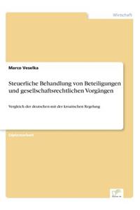 Steuerliche Behandlung von Beteiligungen und gesellschaftsrechtlichen Vorgängen