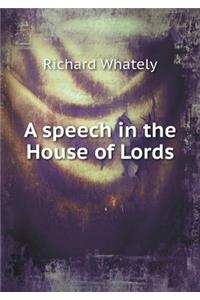 A speech in the House of Lords