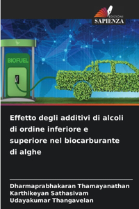 Effetto degli additivi di alcoli di ordine inferiore e superiore nel biocarburante di alghe