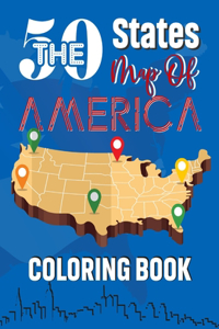 The 50 States Map Of America Coloring Book