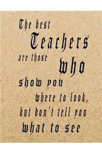 The Best Teachers Are Those Who Show You Where To Look, But Don't Tell You What To See