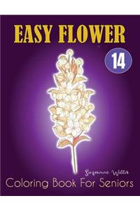 Easy Flower Coloring Book for Seniors