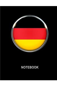 Notebook. Germany Flag Cover. Composition Notebook. College Ruled. 8.5 x 11. 120 Pages.