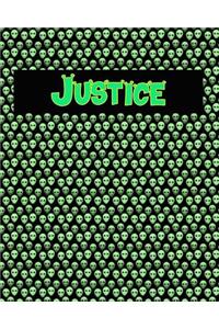 120 Page Handwriting Practice Book with Green Alien Cover Justice