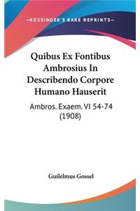 Quibus Ex Fontibus Ambrosius in Describendo Corpore Humano Hauserit