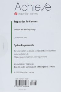 Achieve for Preparation for Calculus (1-Term Access)
