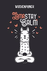 Wochenplaner mit Lama im Lotussitz Namaste