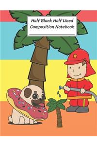 Half Blank Half Lined Composition Notebook