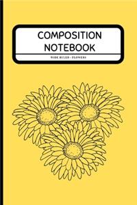 Composition Notebook Wide Ruled - Flowers