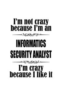 I'm Not Crazy Because I'm An Informatics Security Analyst I'm Crazy Because I like It