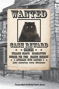 Persian Black Cat Wanted Poster Journal