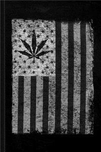Weed Leaf American Flag Us Journal Notebook