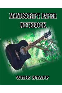 MANUSCRIPT PAPER NOTEBOOK wide staff