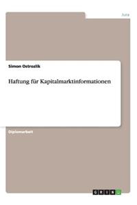 Haftung für Kapitalmarktinformationen