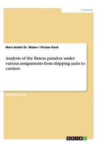 Analysis of the Braess paradox under various assignments from shipping units to carriers